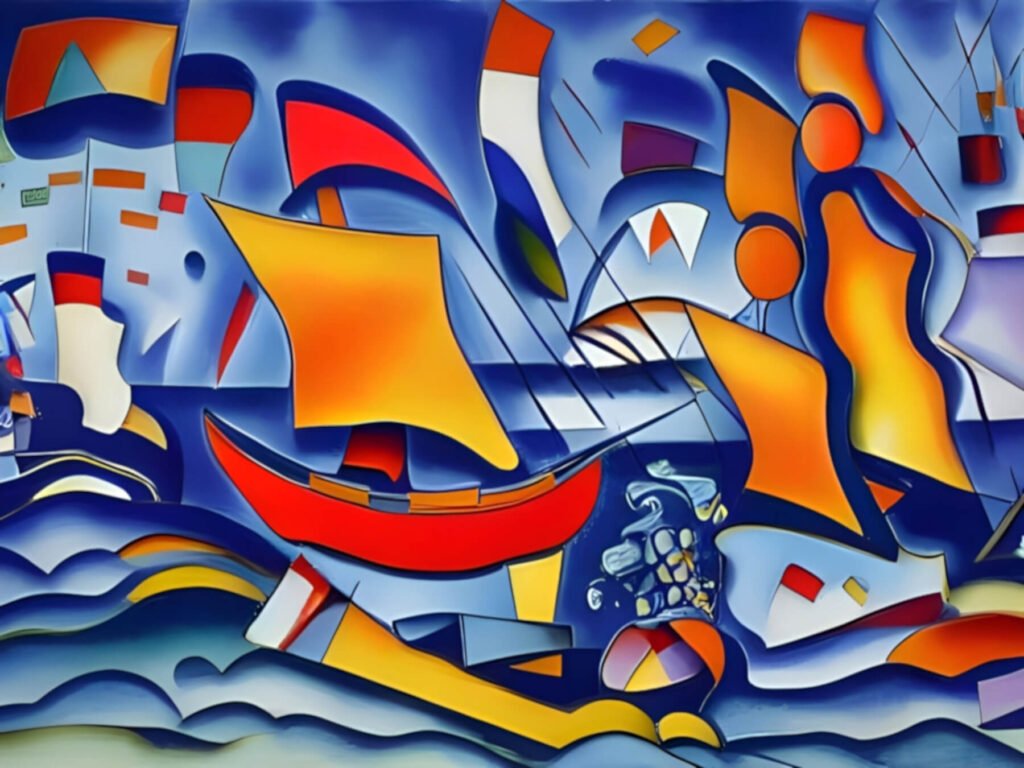 abstract sailing art